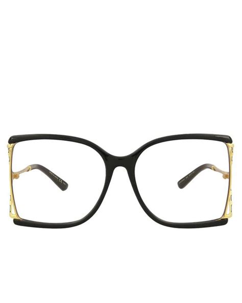 black oversized gucci glasses|Gucci oversized clear glasses.